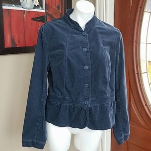 EUC a.n.a Dark blue corduroy peplum jacket